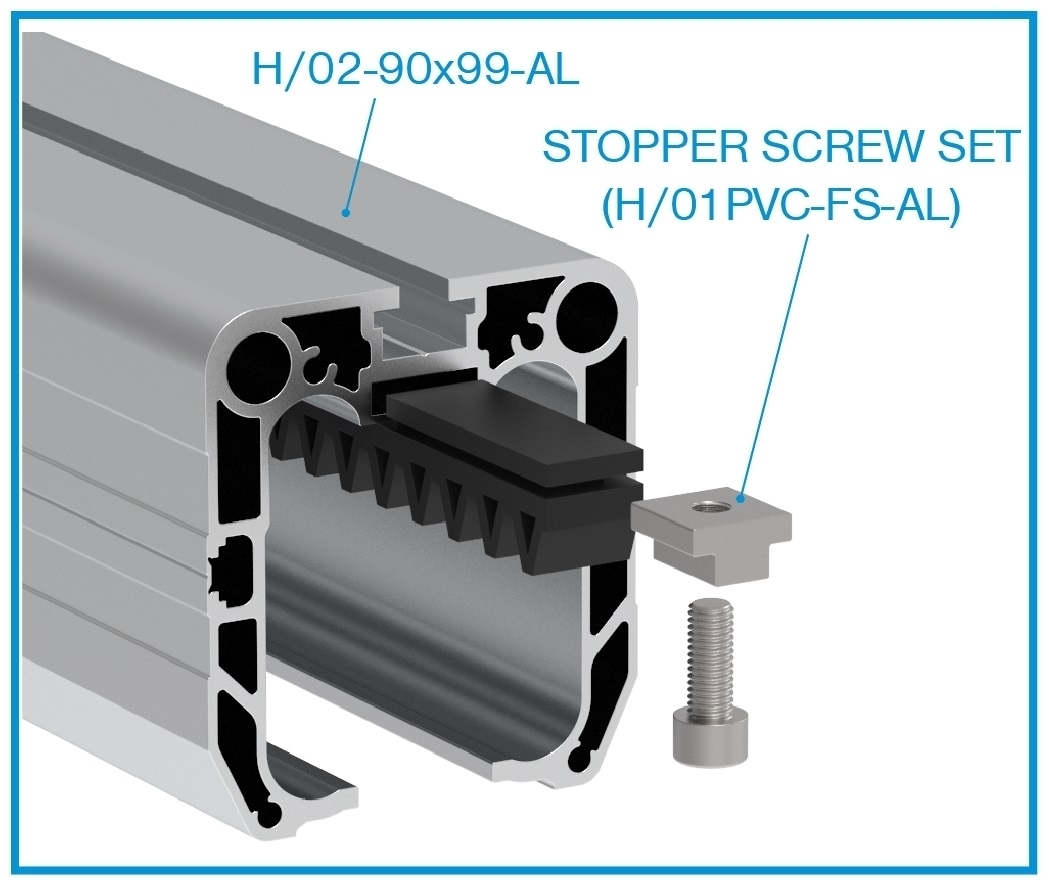 Fuehrungsprofil Aluminium 90 x 99 mm- L = 3000 mm- roh-89-11H0290X99AL3000-A.4