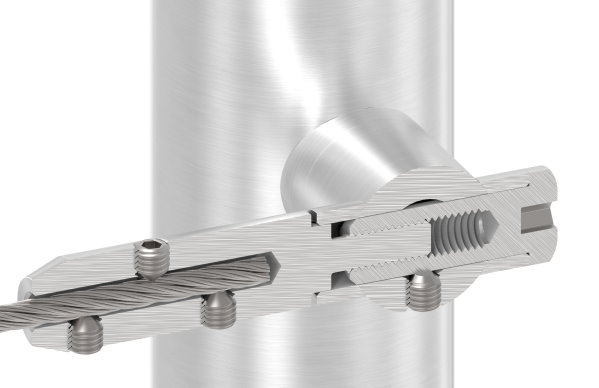 Seilhalter zum Schrauben und Spannen - Fuer Seil Ø 4 mm - V2A-11-2841.4