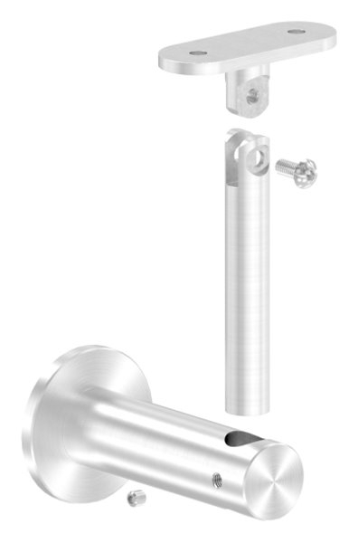 Handlaufhalter hoehenverstellbar mit Halteplatte fuer flachen Anschluss V2A-11-2066.4
