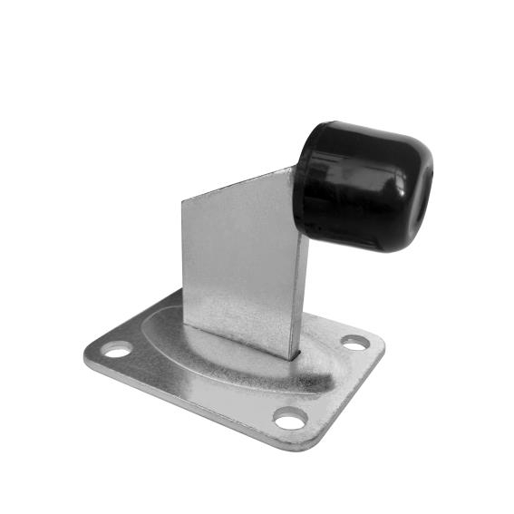 Torstopper Stahl verzinkt Bodenplatte 50 x 80 mm zum Aufschrauben mit Gummipuffer-89-11H10B50X80-A.4