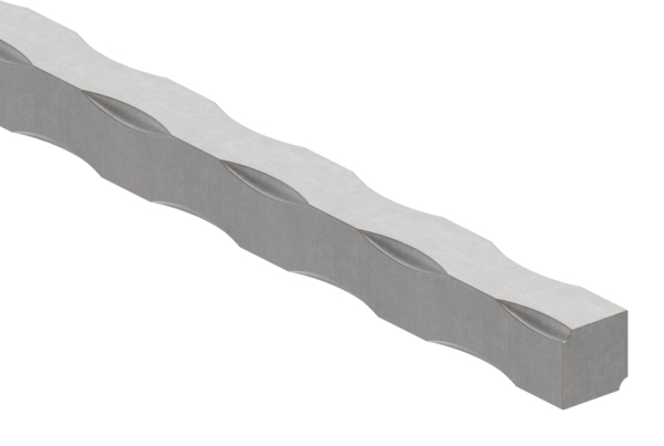 Vierkant gehaemmert - Material- 12x12 mm - Laenge- 3300 mm - Stahl -Roh- S235JR-30-1485.8