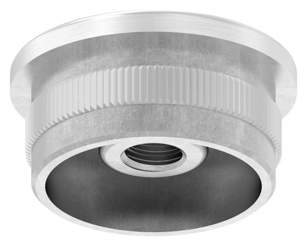 Einsteckkappe Edelstahl V4A fuer Rohr Ø 33-7 mm x 2-0 mm- Gewinde M8- flach-11-5240.1